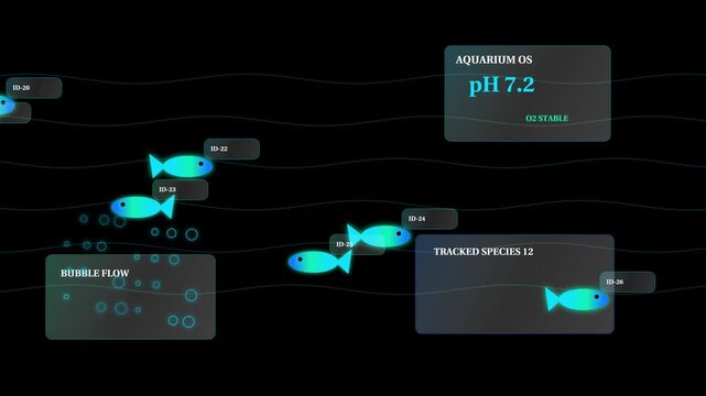 Smart aquarium dashboard interface UI UX template for fish monitoring and water pH data