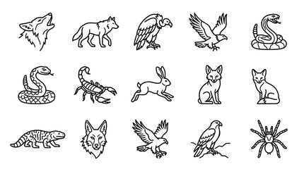Collection of various wild animal icons 1. © Darman