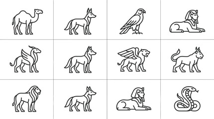 Collection of various wild animals icons. © Darman