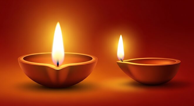 Diwali festival of lights diya lamps with warm glow