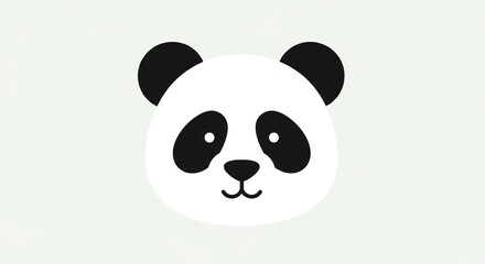 Fototapeta premium Cute panda face cartoon character