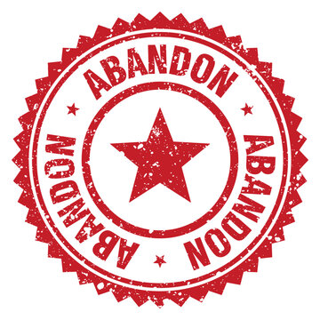 abandon red grunge round stamp. abandon stamp