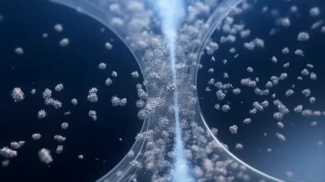 Globe Network Sphere with Glowing Particle Data Flow and Abstract Motion Blur, Futuristic Digital Science Concept