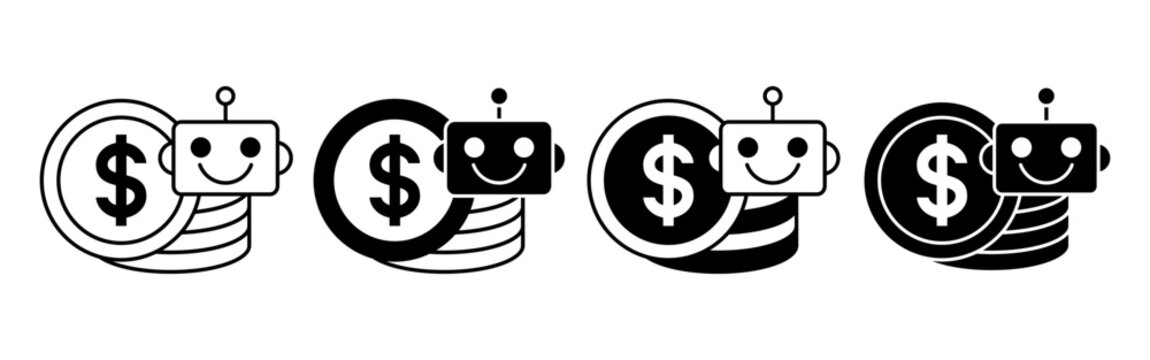 Creative robot character with dollar sign design.