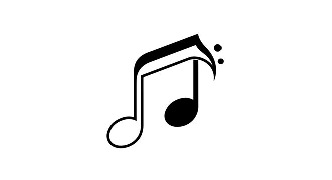 Graphic icon of a musical note representing music and sound.