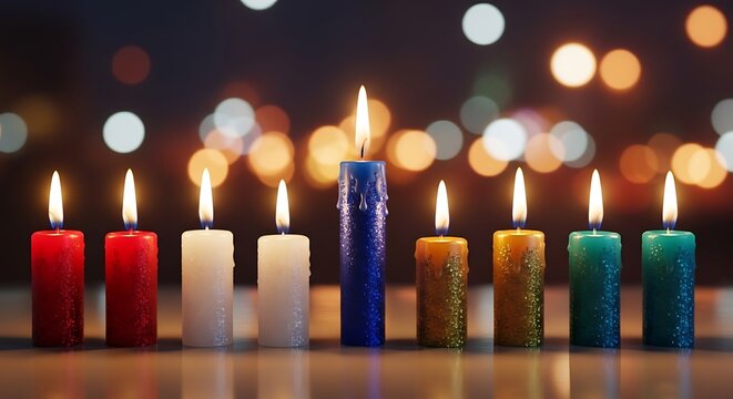 Hanukkah menorah candles lighting festival of lights