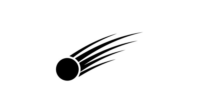 Abstract black comet-like graphic with trailing streaks suitable for logos and branding assets.