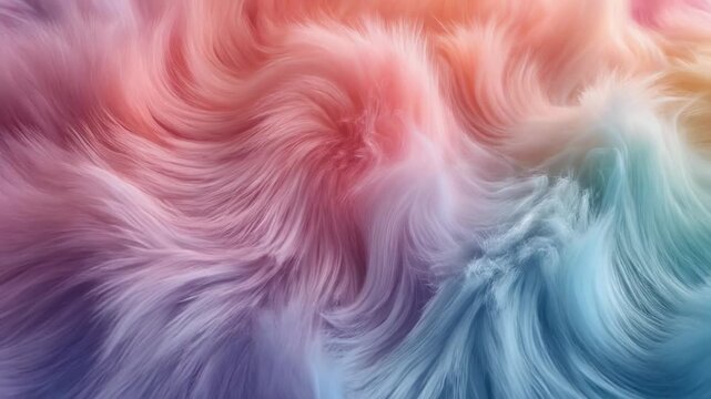 Magical Gradient Pastel Rainbow Unicorn Fur Flowing Gently for Fantasy Backgrounds