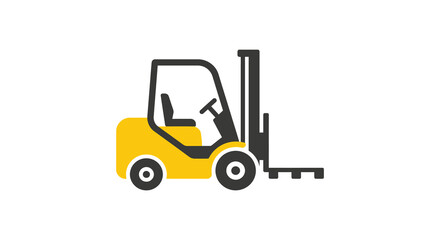 Forklift Truck Silhouette A Bold Graphic Design On White Background © Sogir