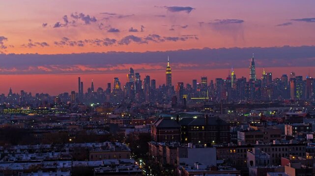 Cinematic View Of Manhattan Cityscape, New York City