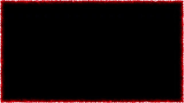 4K Red frame fire on a black background.