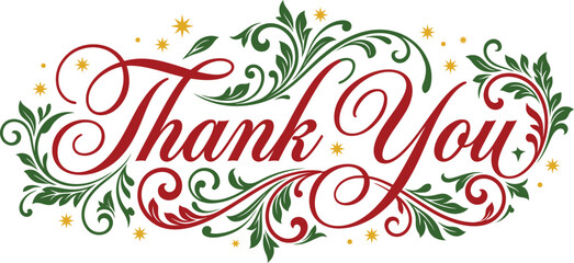 Thank you typography with floral decorative border appreciation vector © hafsa