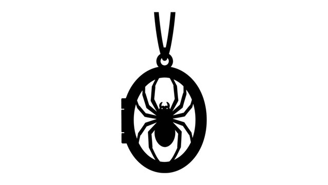 Spider Locket Silhouette: An intricately designed locket silhouette features a striking spider motif, suspended from a delicate chain. This symbolic pendant evokes mystery and intrigue.