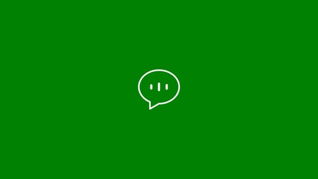 Loopable Chat Bubble, Speech Bubble, or Message Bubble Minimal Seamless Animation - Communication, Chatting, Messaging, Conversation - Minimal Flat Design Motion Graphics Clip, Green Screen, 7.5% Gray