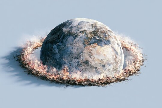 World consumed by fire and environmental destruction