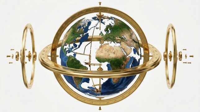 armillary sphere 3d world map decorative astronomy golden orrery educational decor historical replica scientific instrument orb model metallic sphere cartography art astronomy gift