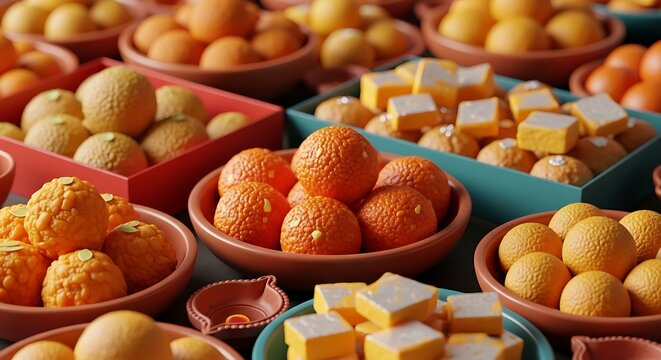 Diwali sweets vibrant laddu barfi and mithai for festive celebrations