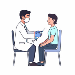 Obraz premium Doctor administering a vaccine injection to a patient.