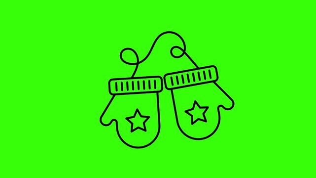 Christmas gloves looping animation on green screen background