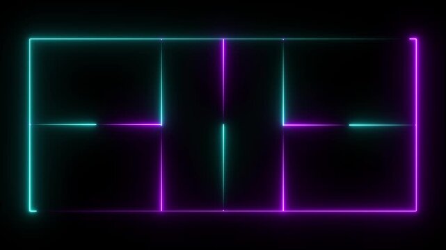 Pickleball court icon animation on black background. futuristic digital icon video. animation