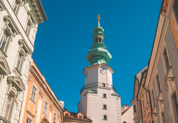 Fototapeta premium The famous Michael's Gate in the Old Town of Bratislava