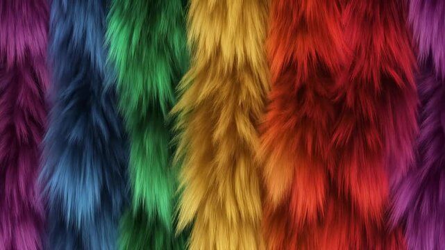 Fur Strands Changing Color from Root to Tip for Creative Gradient Abstract Themes