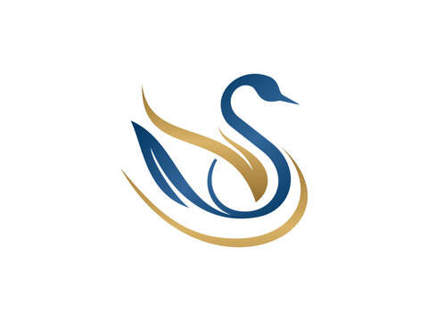 swan S letter logo elegan luxury monogram