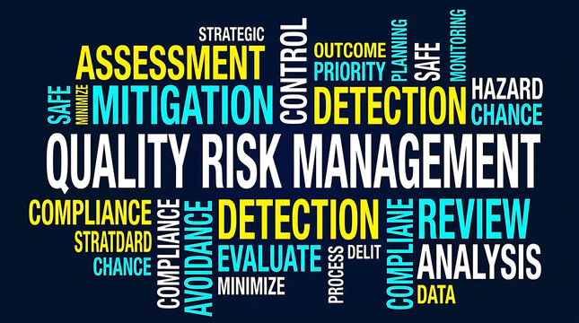 Quality Risk Management Word Cloud Design &ndash; Compliance, Governance and Business Process Excellence Concept