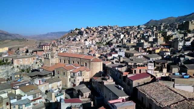 Aerial views of the historic center of Trapani, west coast of Sicily.