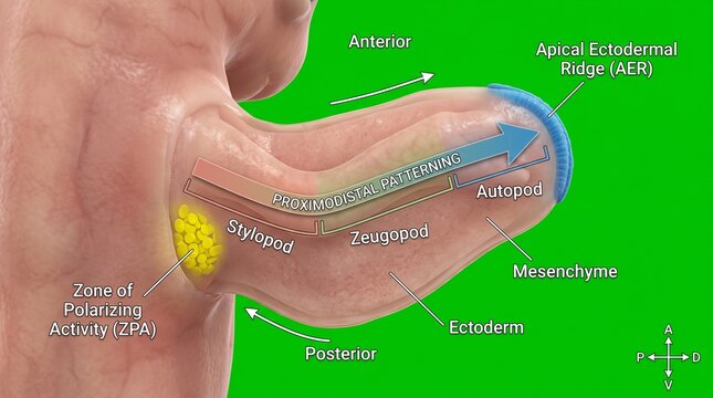 Close-up of human ear anatomy with labeled parts