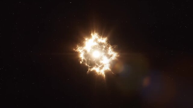 Astronomical solar eclipse celestial event in dark night sky with coronal glow