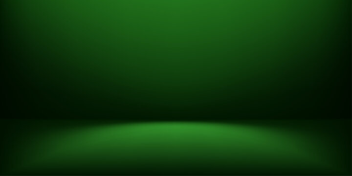 Elegant darck green bg studio setting with sophisticated 3D platform. Vector background with luxury display space featuring soft lime accents, abstract presentation scene with refined lighting