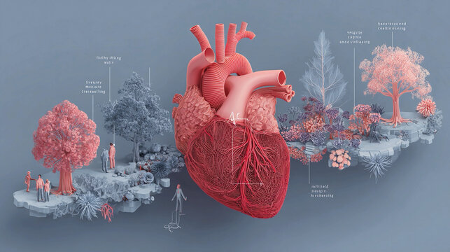 Circulatory health sustainability concept presenting preventive vascular care awareness lifestyle improvement guidance integrative heart health strategies functional wellness 