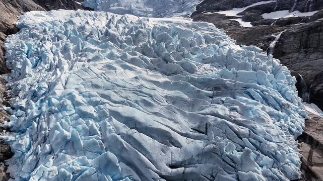 Incredible Ice Formations in Briksdal. Norway