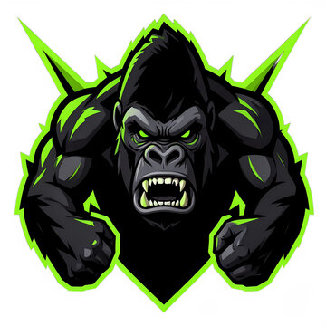 Aggressive Gorilla Mascot Illustration