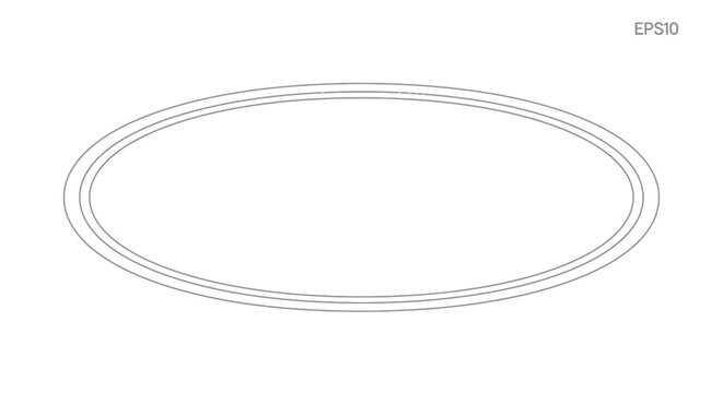 Minimalist Oval Frame Outline - Simple Geometric Shape for Design