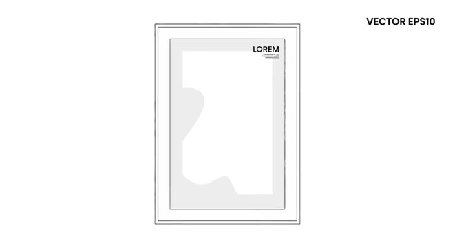 Modern blank document template with abstract shapes and lorem ipsum text