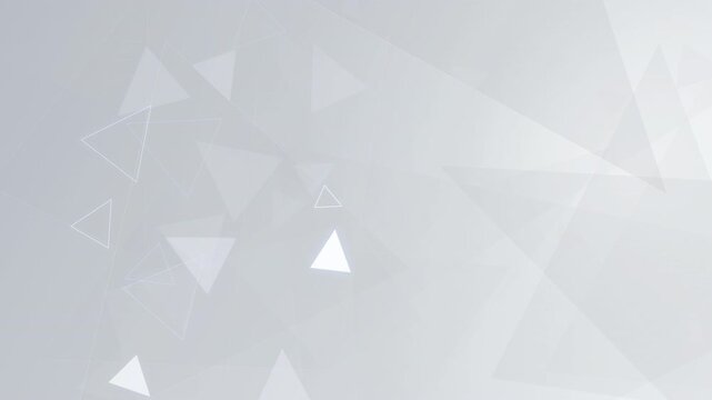 White Gray Technology Background With Floating Triangles For Abstract Presentation Digital Space