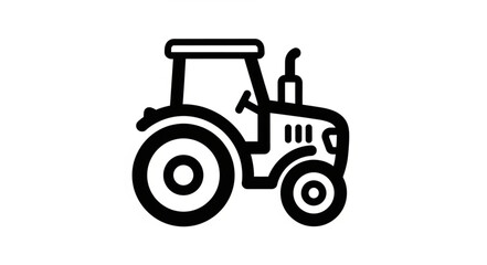 Line Drawing of a Tractor Icon © Erning