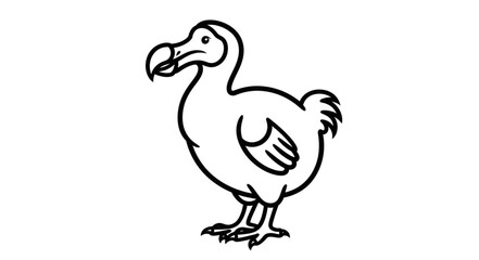 Line Drawing of Dodo Bird © Erning
