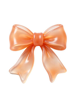 Transparent Beige Bow Decor Elements Separate White Base DIY Handmade Accessory product mockup photo E-commerce marketing poster Background shooting scene