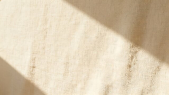 Cream Fabric Background with Soft Linen Texture and Elegant Folds
