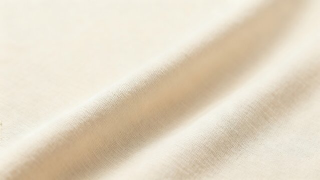Cream Fabric Background with Soft Linen Texture and Elegant Folds