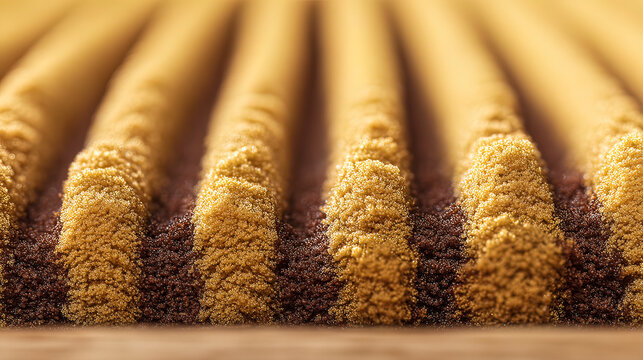 sandpaper. Wood surface with uniform scratch patterns from sanding, workshop material study. safety posters, maintenance manuals, designed for industrial assembly lines and welding operations.
