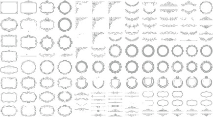 Obraz premium Vintage Ornamental Frame and Decorative Border Vector Collection for Wedding Invitations, Elegant Stationery & Certificate Design (EPS)