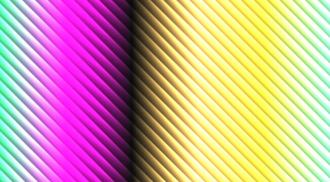 Diagonal gradient background, with parallel ribbed, texture, featuring transitions, from cyan and, magenta to deep, purple, gold, and, yellow tones