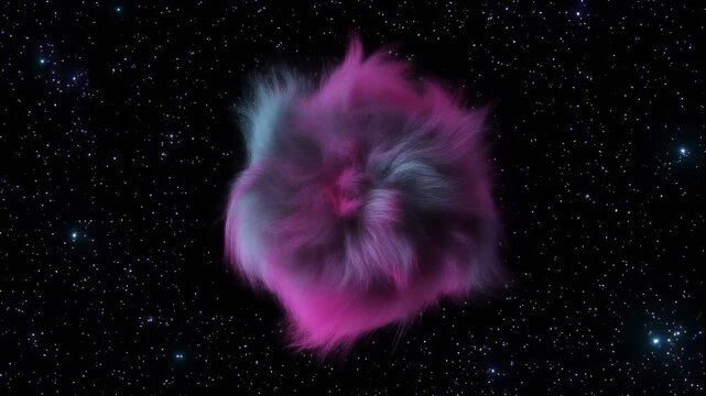 Fur blowing in zero gravity floating freely for surreal space and abstract motion themes.