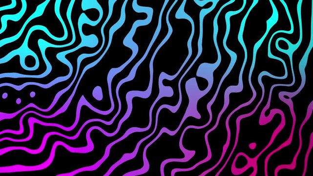 Neon blue and purple gradient wavy liquid texture ideal for backgrounds, digital art, prints, web designs, and psychedelic themes.