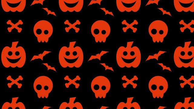 Halloween Orange Pattern Background Loop Video Animation