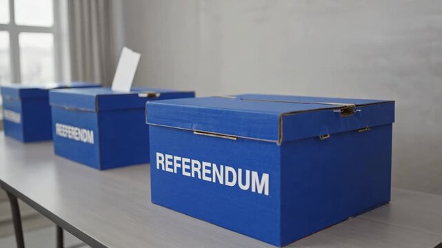 Voting ballot box for a referendum.